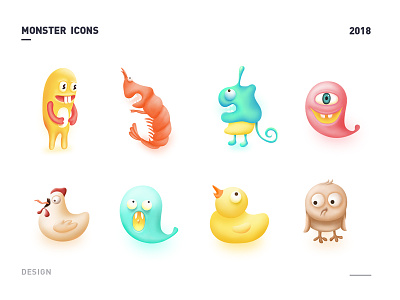 Icons Monster animal icons illustration monster