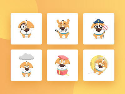 Social app - Character Design animal character design dog illustrations social ui ux