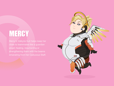 Overwatch - Fat version blizzard character design fanart game illustration mercy overwatch ui