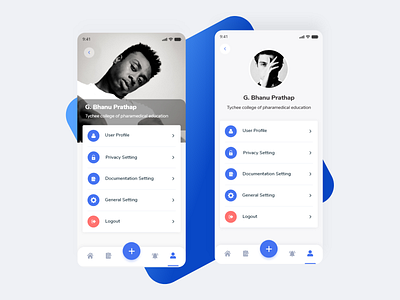 Profile add adobe xd app clean dasboard design flat icon illustration medical medical app minimal poster profile profile design tapbar ui ui ux ux xd