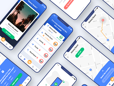 Game App app blue branding dasboard design game graphic design illustration interaction design location location app minimal mock up presentation sprots typography ui ui ux ux xd