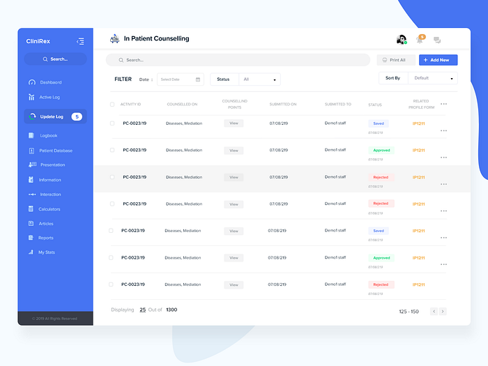 Patient List Dashboard by Dinesh Danny on Dribbble