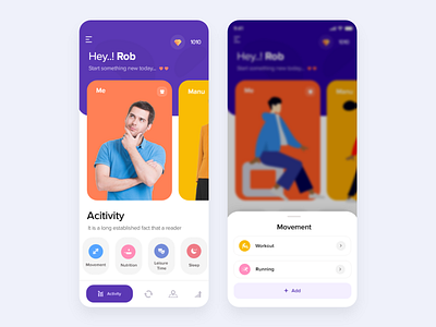 Activity Mobile App activity activity feed activity tracker animal animation art challange color dasboard design flat game home icon illustration mobileapp ui ux ui ux uidesign ux