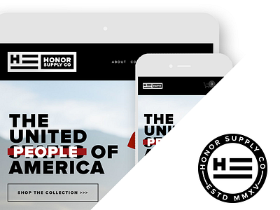 Honor Supply Co - Responsive Web Design branding flag honor responsive squarespace web design