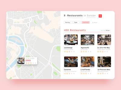 Proposed Search page for Truckfly app map based search restaurant app ui restaurants map based search sort by truckfly ui ui ux design ui design ui ux userflow ux web app ui