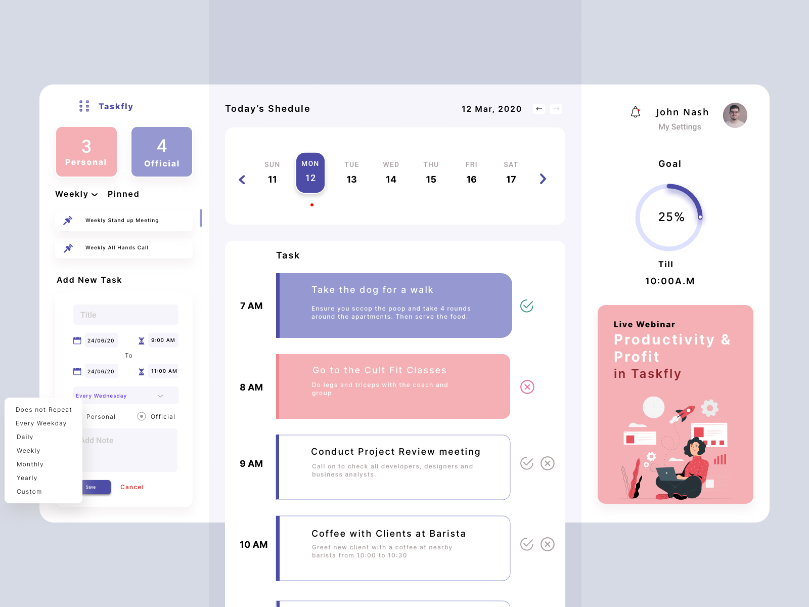 What #39 s your Schedule Looks Like? by Himanshu Sharma on Dribbble