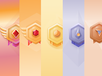 Gamer Badges for Level +1 achievement badges badges for app branding design gamer style gamification gamification badges graphic design icon illustration rewards vector