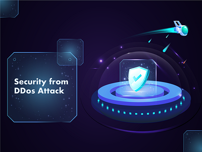 Security From DDoS attacks. blockchain icon blockchain illustration security ddos attack illustration design hologram hud icon illustration security attacks illustration security icon ui vector