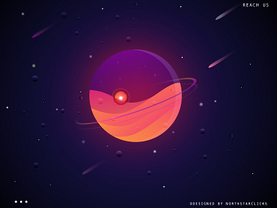 Planet Icons, Illustration and Gradient gradient icons identity illustration illustrations meteor northstarclicks planet solar space sun vector