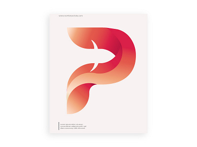 P Shaped Logo with a Fish branding design fish gradients graphic illustration letter lettering logo p typography yoga perdana