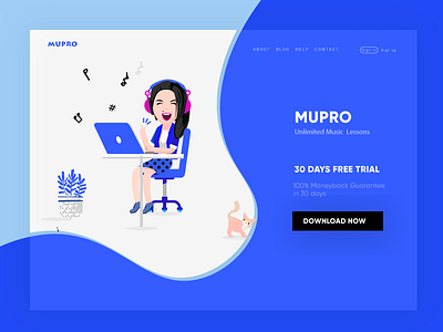 Landing Page Concept and Design for Music Training Company