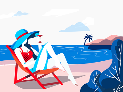 Beach Illustration Inspired by Norde Designer for a Beach Resort