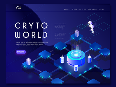Cyrptocurrency Home Page Design colors cryptocurrency daailyui fintech fintech app home page isometric modern ui uidesign uitrends uiux user interface ux