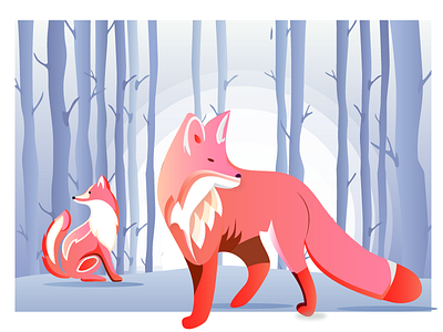 Fox Poses Illustration for a Client animal color cute flat fox illustration illustrations jungle vector