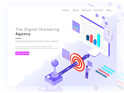 Web Page Banner Sample for a client dailyui homepage design illustration isometric ui uiux vector web website