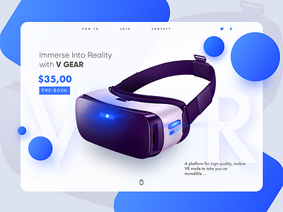 User Interface for Virtual Reality Tool dailyui design home page layout modern startup technology landing page ui user interface ux virtual reality