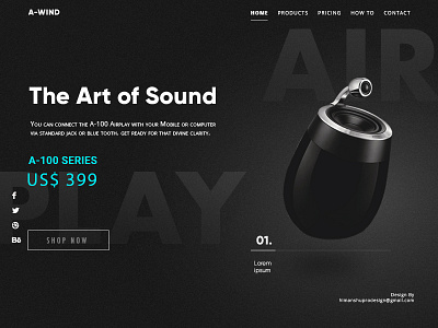 Landing Page Design for an AirPlay brand