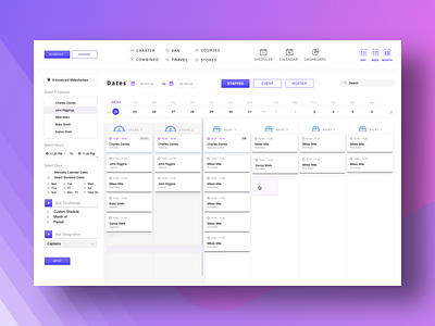 Employee Atendance Roster for a U.S Client. calendar design calendar ui dailyui employee attendance employee roster ui ui design user interface design user interfaces ux