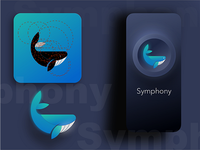 Oh the Symphony! animal app branding branding design design golden ratio icon illustration mobile mobile app mobile app design mobile ui ui ux vector whale whale logo