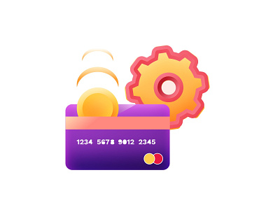 Credit Card Setting Icon bank branding coins credit card design graphic design icon icon designer iconography icons illustration illustrations modern money setting icon settings ui ux vector wallet
