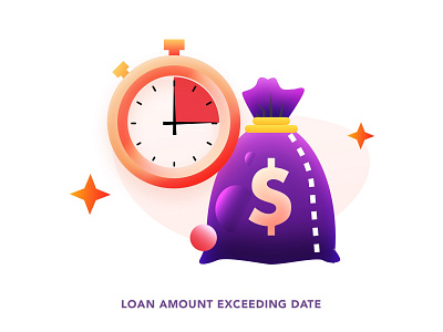 It's time to Repay Loan account bank branding clock dailyui design dollar flat graphic design icon icons illustration illustrations loan modern sack time ui ux vector