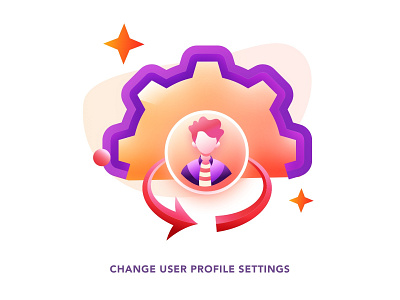 CHANGE USER SETTING ICON app character dailyui design gradient icon icons illustration illustrations modern profile page ui user user setting ux vector