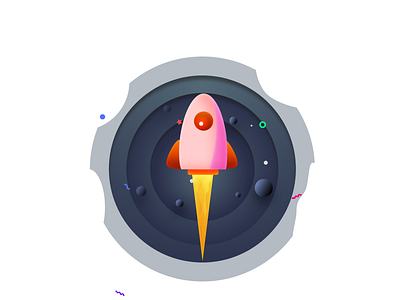 Rocket from No-Where??? badge depth design flat gradient growth growth icon icon illustration illustrations modern rocket rocket rocket illustration rocket illustration for startups rocket logo rockets startup vector