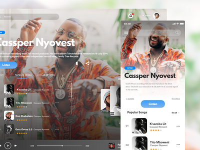 Music Streaming App Concept africa app mobile music player south africa streaming ui ui app web