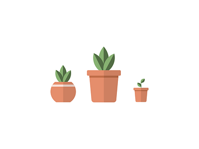 Flat Design Potted Plants