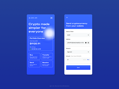 Crypto App - Dashboard app contact p2p payment
