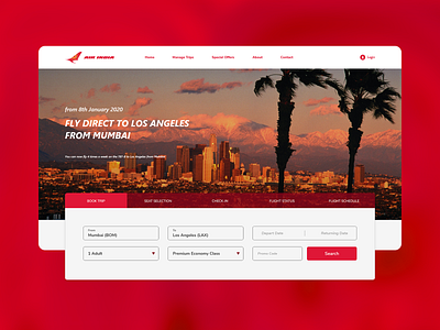 Air India Website Concept airindia airline airplane appdesign branding concept design illustration imagine ui ux xd