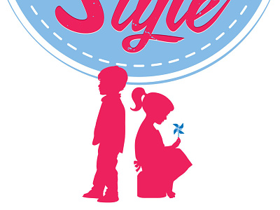 Kids With Style boy girl kids letterpress pinwheel silhouette style