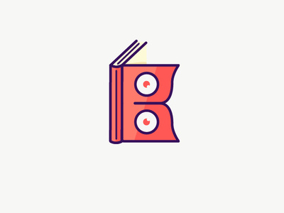 Reading logo color design illustration mark owl logo