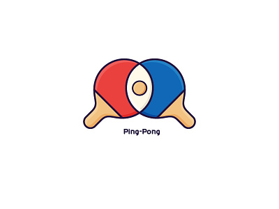 Ping-Pong logo color design illustration logo mark sports
