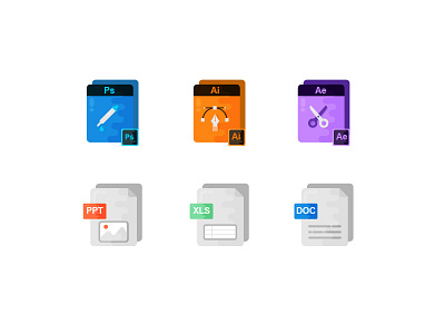 Document-file Icons ae color document file icon illistration photoshop ppt