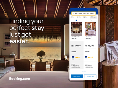 Compare hotels with booking.com product design ui ux