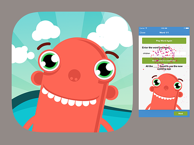Spelling Words App app cartoon icon ios spelling vector