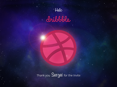 Hello Dribbble! debute design dribbbler first shot galaxy hellodribbble night photoshop player sky thankyou welcome shot