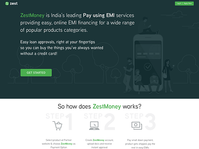 Zest Money ui ux design website design