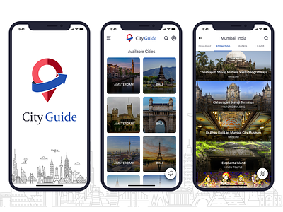 City Guide Concept mobile ui travel app ui ux design