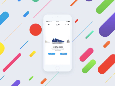 'Nike' Concept Application Design animation app design ecommerce interaction interface mobile motion nike shoes ui ux