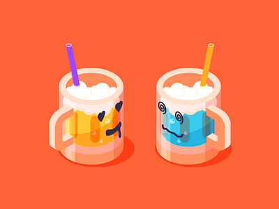 Two glasses of beer 插图 设计