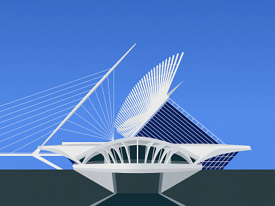 Calatrava — Milwaukee Art Museum architect architecture artmuseum calatrava design illustration vector