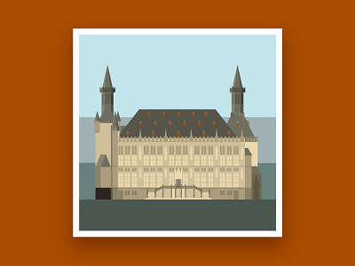 Formsaachen Aachen Town Hall Illustration