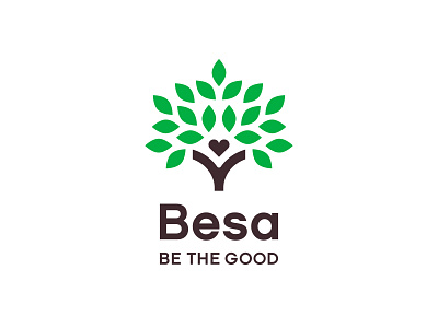 Besa / Lockup besa brown giving green heart identity leaves lockup logo nonprofit tree trunk volunteer