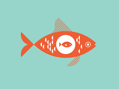 Fish in a Fish fins fish illustration orange pregnant scales