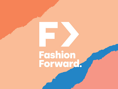 Fashion Forward / Logo arrow blue color palette f fashion femme forward identity logo orange paper peach pink torn