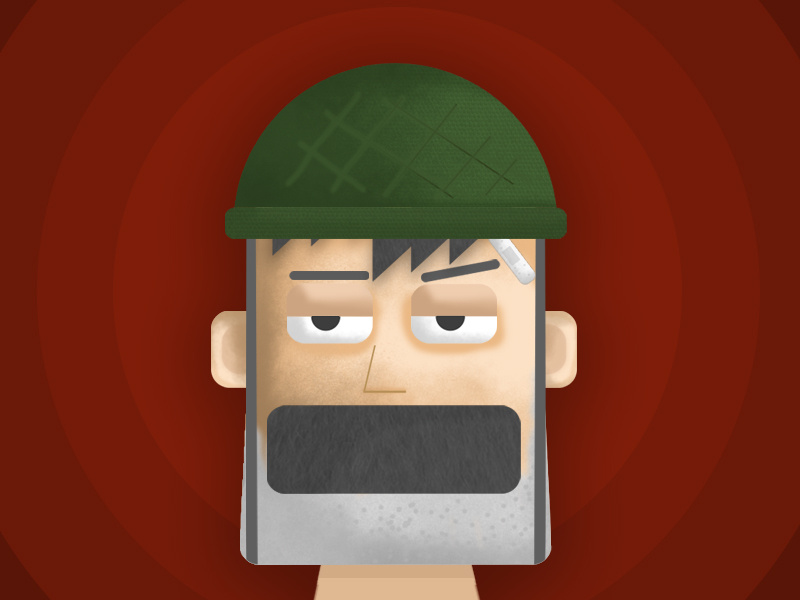 Cold Blooded Soldier photoshoptexture texure vector face characterface photoshop illustrator coldblood soldier character characterdesign