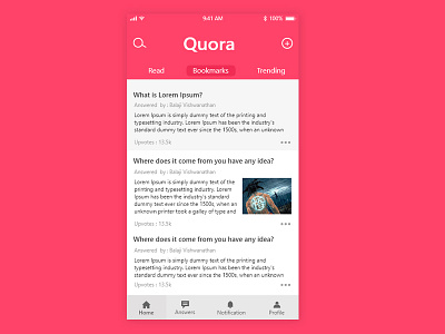 Quora - As it is app screen design graphic quora ui ux