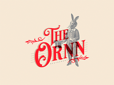 The Ornn restaurant design food graphic lettering logo rabbit restaurant tablet wacom